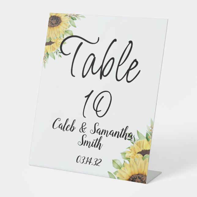 Signe De Table Sunflower wedding (Recto)