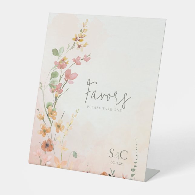 Signe De Table Sunny Fleur sauvage Wedding Favors Gradient ID1023 (Recto)