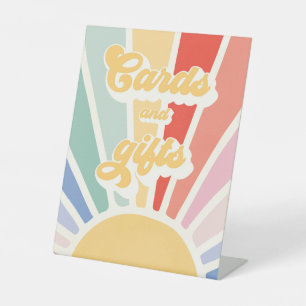 Signe De Table Sunshine 1er Anniversaire Muet Arc-En-Ciel Cartes