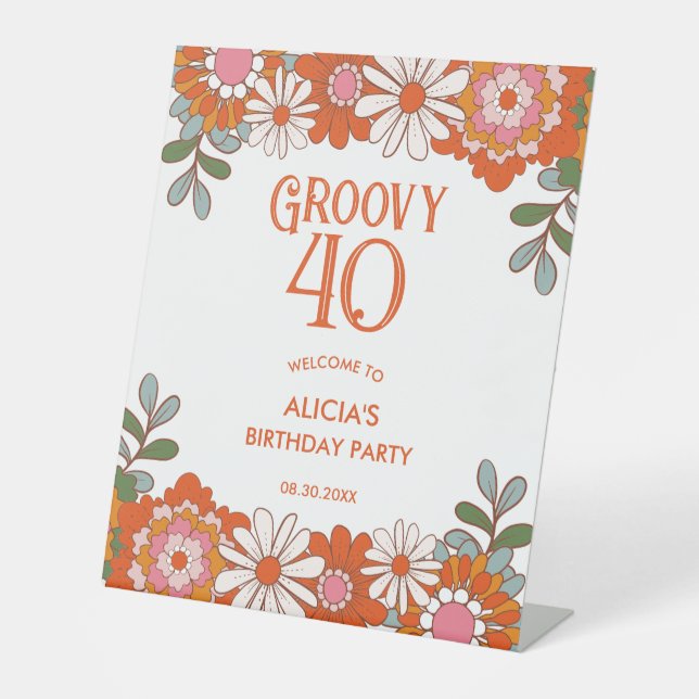 Signe De Table Super classique Hippie Flora Leaf Anniversaire (Recto)