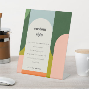 Signe De Table Super Retro Arch Abstrait Mariage Personnalisé