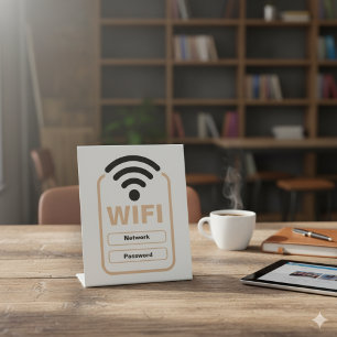 Signe De Table Support d'affichage réseau WiFi et mot de passe ac