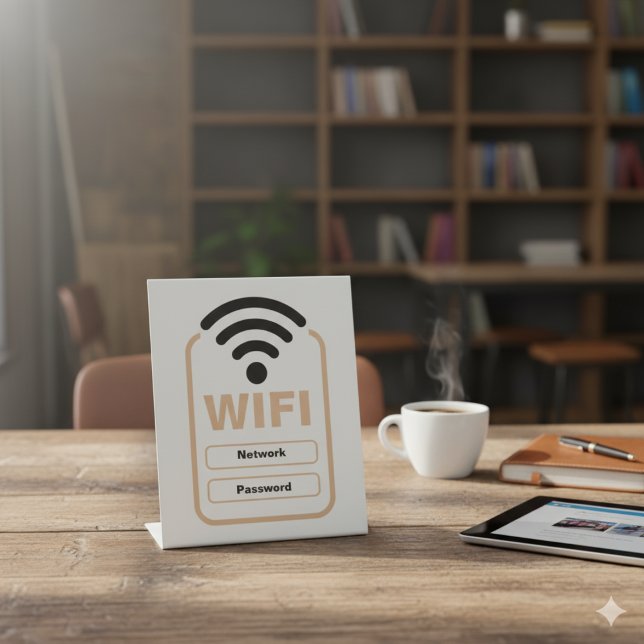Signe De Table Support d'affichage réseau WiFi et mot de passe ac (Créateur téléchargé)
