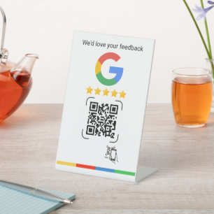 Signe De Table Support de scan de code QR pour les avis Google mo