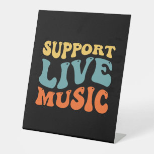 Signe De Table Support Live Music - Retro Typography Band Merch