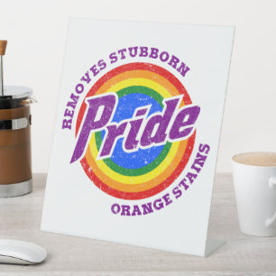 Signe De Table Supprimer les taches d'orange têtu mois de fierté 