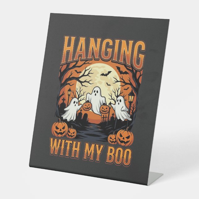 Signe De Table Suspendu Avec Mon Chéri Design De Fantôme D'Hallow (Recto)