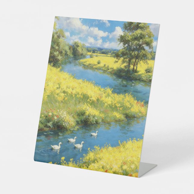 Signe De Table Swans in the Summer Stream (Recto)