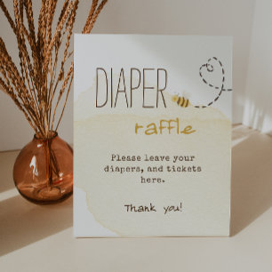Signe De Table Sweet Bumble Bee Baby shower Déchets Raffle