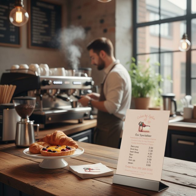 Signe De Table Sweet & Elegant Custom Dessert Menu (Créateur téléchargé)