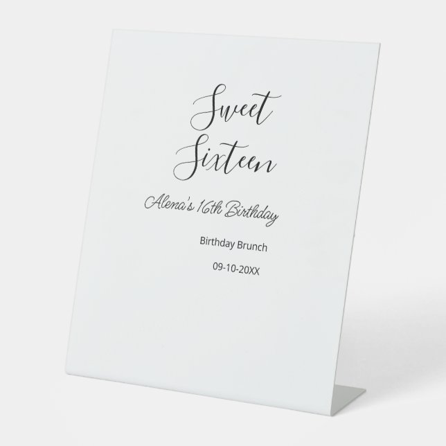 Signe De Table Sweet sixteen anniversaire brunch 16e anniversaire (Recto)