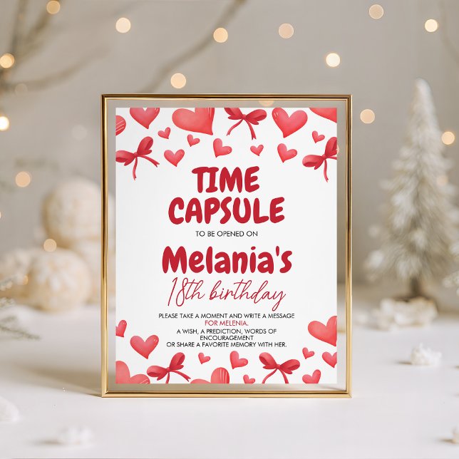 Signe De Table Sweetheart Birthday Time Capsule Card (Créateur téléchargé)