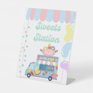 Signe De Table Sweets Station Food Sign Tabletop padestal