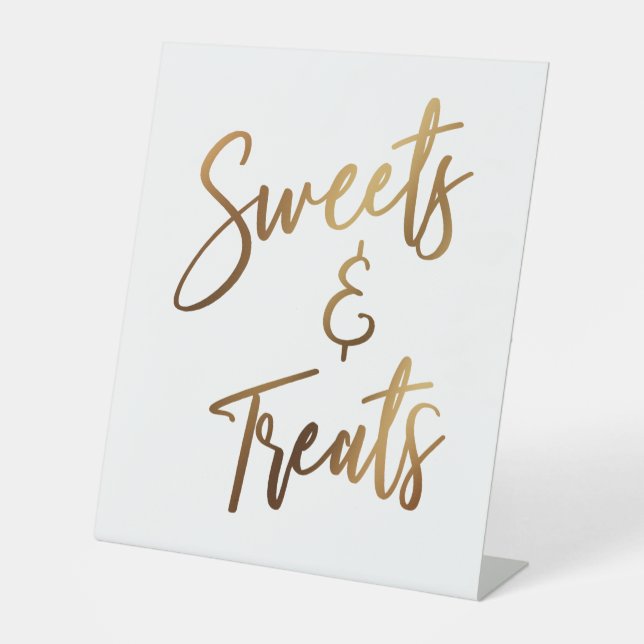 Signe De Table Sweets & Traitements Simple écriture manuscrite or (Recto)