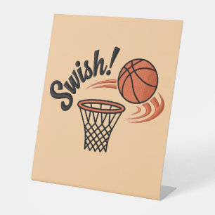 Signe De Table Swish Slam Dunk : Style de basket-ball Vintage