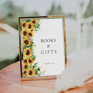 Signe De Table Symbole Baby shower de tournesol Livres et cadeaux