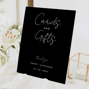 Signe De Table Symbole Black Modern Script Mariages Cartes et Cad