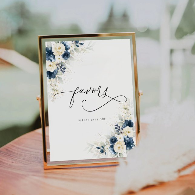 Signe De Table Symbole bleu et blanc Marine Roses Faveurs (Créateur téléchargé)