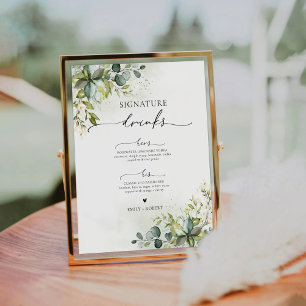 Signe De Table Symbole boisson verte Signature