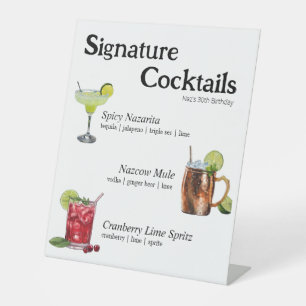 Signe De Table Symbole cocktail de fête