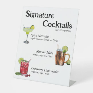 Signe De Table Symbole cocktail de fête