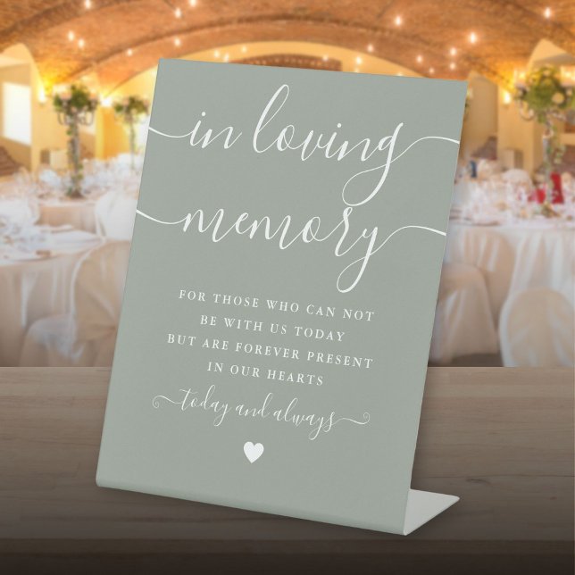 Signe De Table Symbole commémoratif In Love Memory Sage Mariage v (In Loving Memory Memorial Sign Sage Green Wedding)