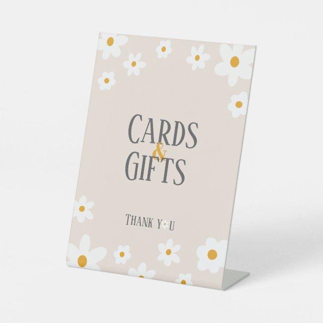 Signe De Table Symbole Daisy 1er Anniversaire Cartes et Cadeaux (Recto)