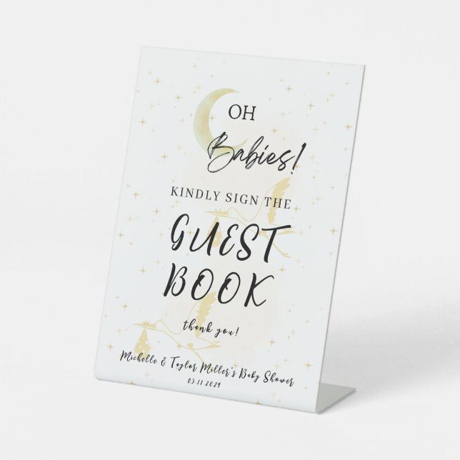 Signe De Table Symbole de Baby shower du livre d'hôtes (Recto)