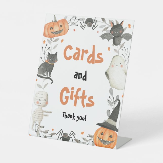 Signe De Table Symbole de Baby shower et cadeaux d'Halloween (Recto)