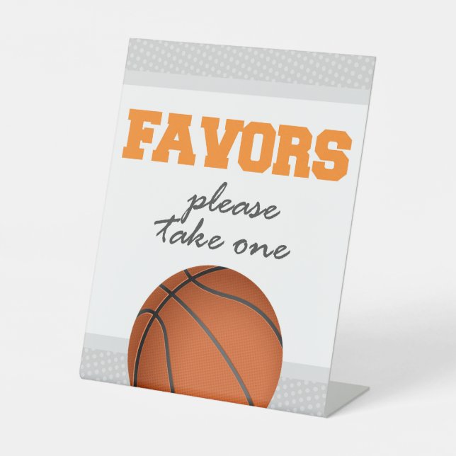 Signe De Table Symbole de basket-ball Faveur pour Anniversaire ou (Recto)