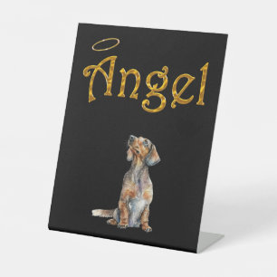 Signe De Table Symbole de bureau de la perte de chien Angel Dachs