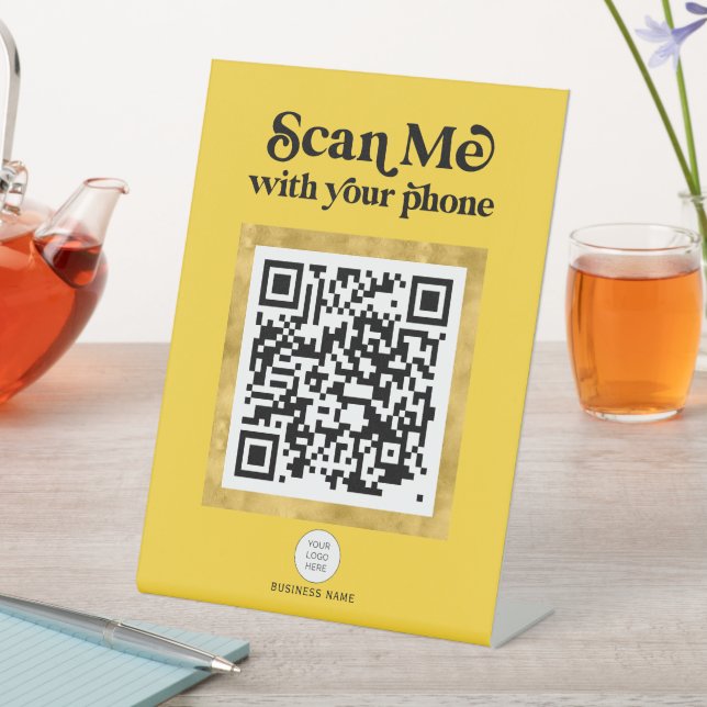 Signe De Table Symbole de code QR moderne à la mode (In SItu)