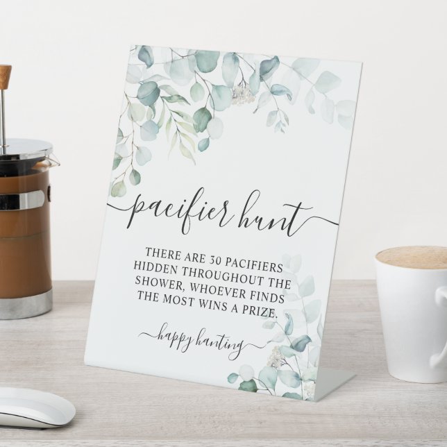 Signe De Table SYMBOLE DE JEU DE CHASSE Eucalyptus Feuille Vert (In SItu)