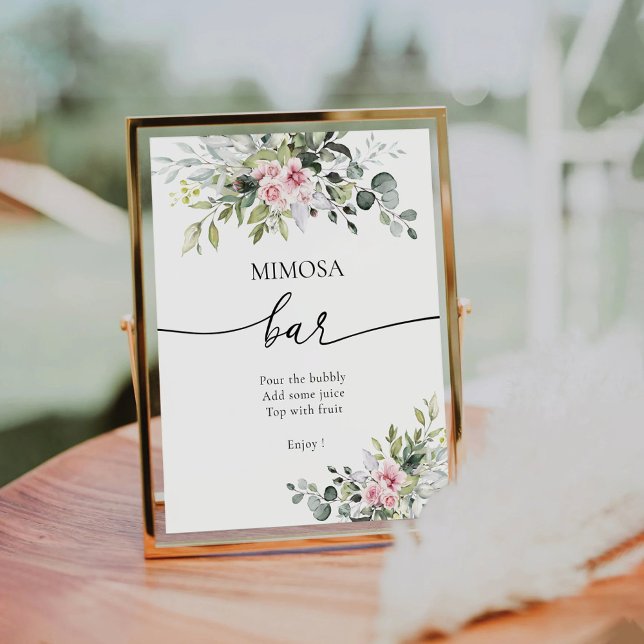 Signe De Table Symbole de la barre de Mimosa Florale rose (Créateur téléchargé)