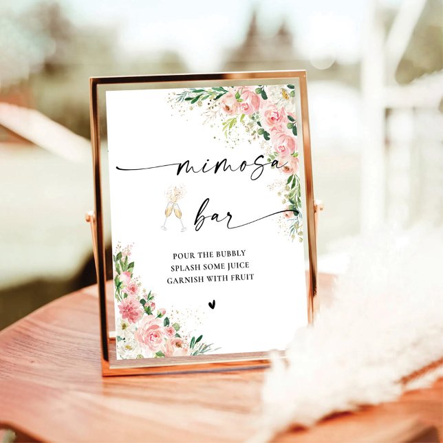 Signe De Table Symbole de la barre Mimosa Rose Rose (Créateur téléchargé)