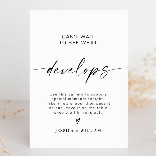 Signe De Table Symbole de la caméra jetable de Mariage moderne (Créateur téléchargé)