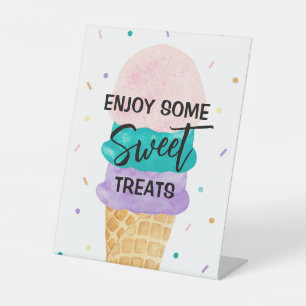 Signe De Table Symbole de la fête de la crème glacée Dessert Tabl