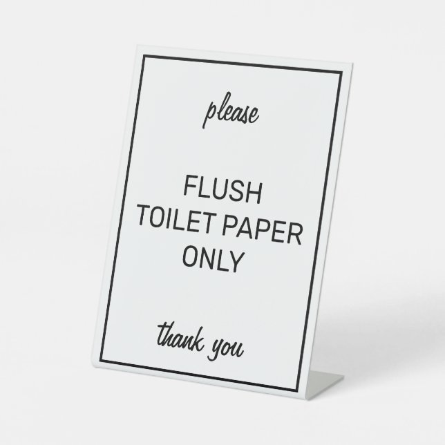 Signe De Table Symbole de la salle de bain blanche basique modern (Recto)