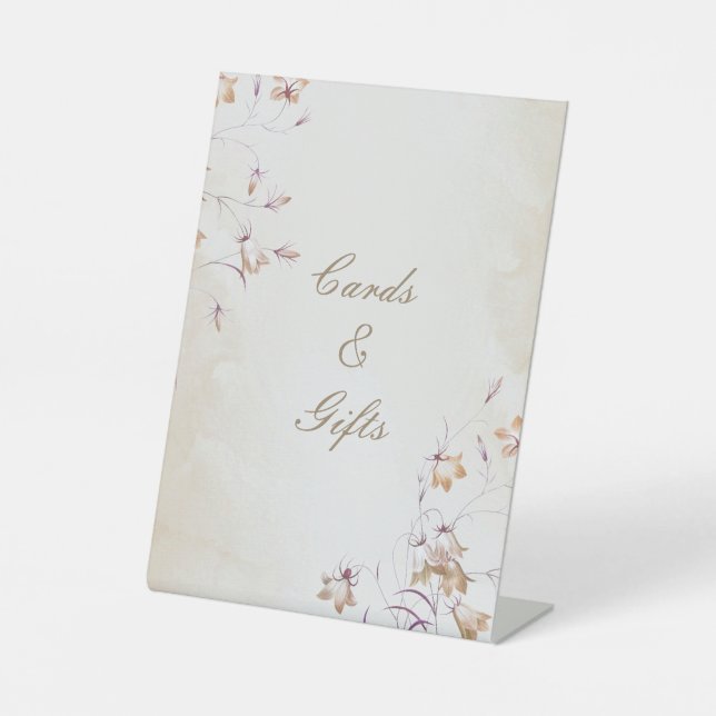 Signe De Table Symbole de la table Boho Floral Wedding Cartes et  (Recto)