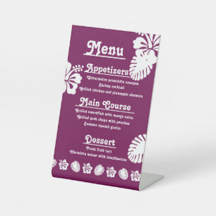 Signe De Table Symbole de l'Hibiscus tropical dans le piédestal d