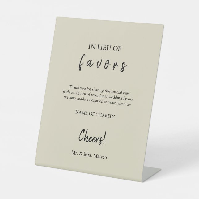 Signe De Table Symbole de Mariage éco-amical (Recto)