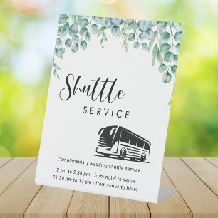 Signe De Table Symbole de mariage Eucalyptus Green Shuttle Servic