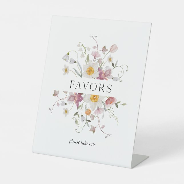 Signe De Table Symbole de mariage floral élégant (Recto)