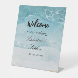 Signe De Table Symbole de mariage Summer Blue Beach