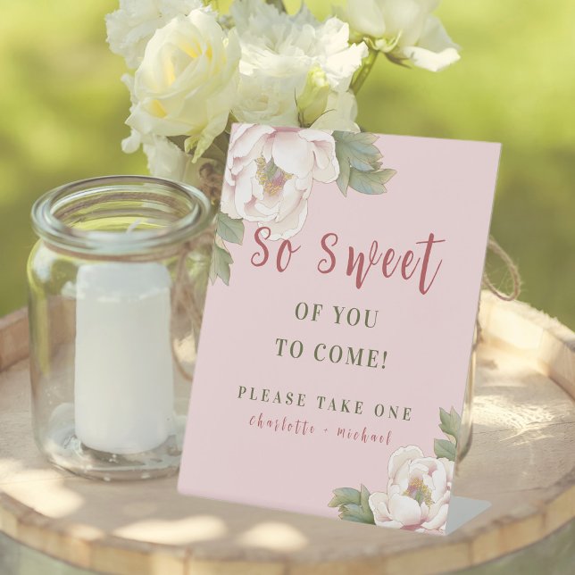 Signe De Table Symbole de mariage Sweet Blush Pink Favor (Créateur téléchargé)