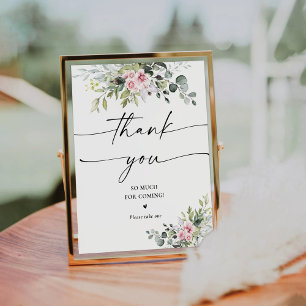 Signe De Table Symbole de Merci de Fête des mariées rose pâle