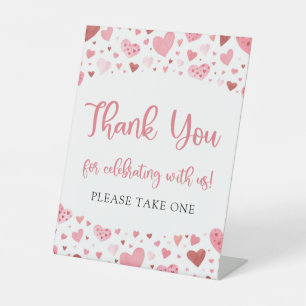 Signe De Table Symbole de Merci Saint Valentin aux Coeurs rouges 
