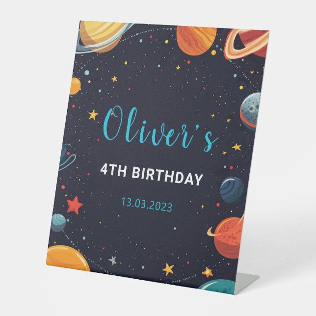 Signe De Table Symbole de piédestal d'anniversaire des garçons de (Recto)