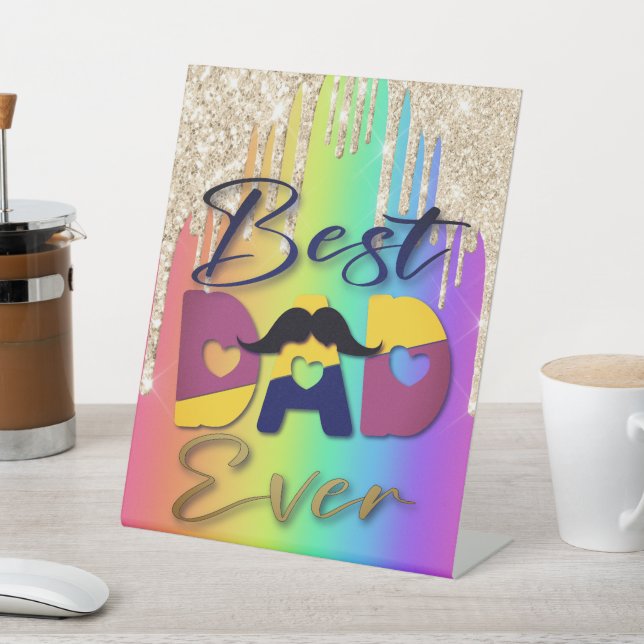 Signe De Table Symbole de piédestal du meilleur père (In SItu)