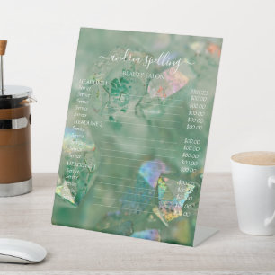 Signe De Table Symbole de socle à quartz vert Aura